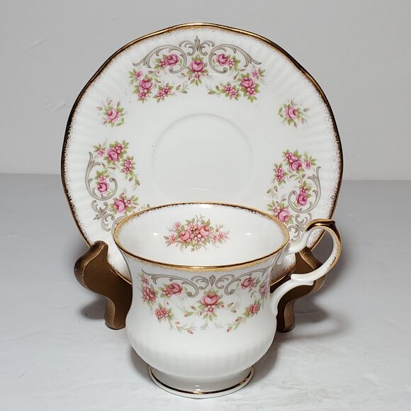 Queen's Rosina Teacup and Saucer Pink Flowers Vintage - Picture 9 of 9